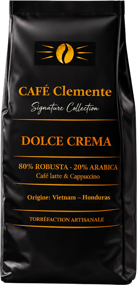 Café Clemente Dolce Crema, 80 % Robusta et 20 % Arabica